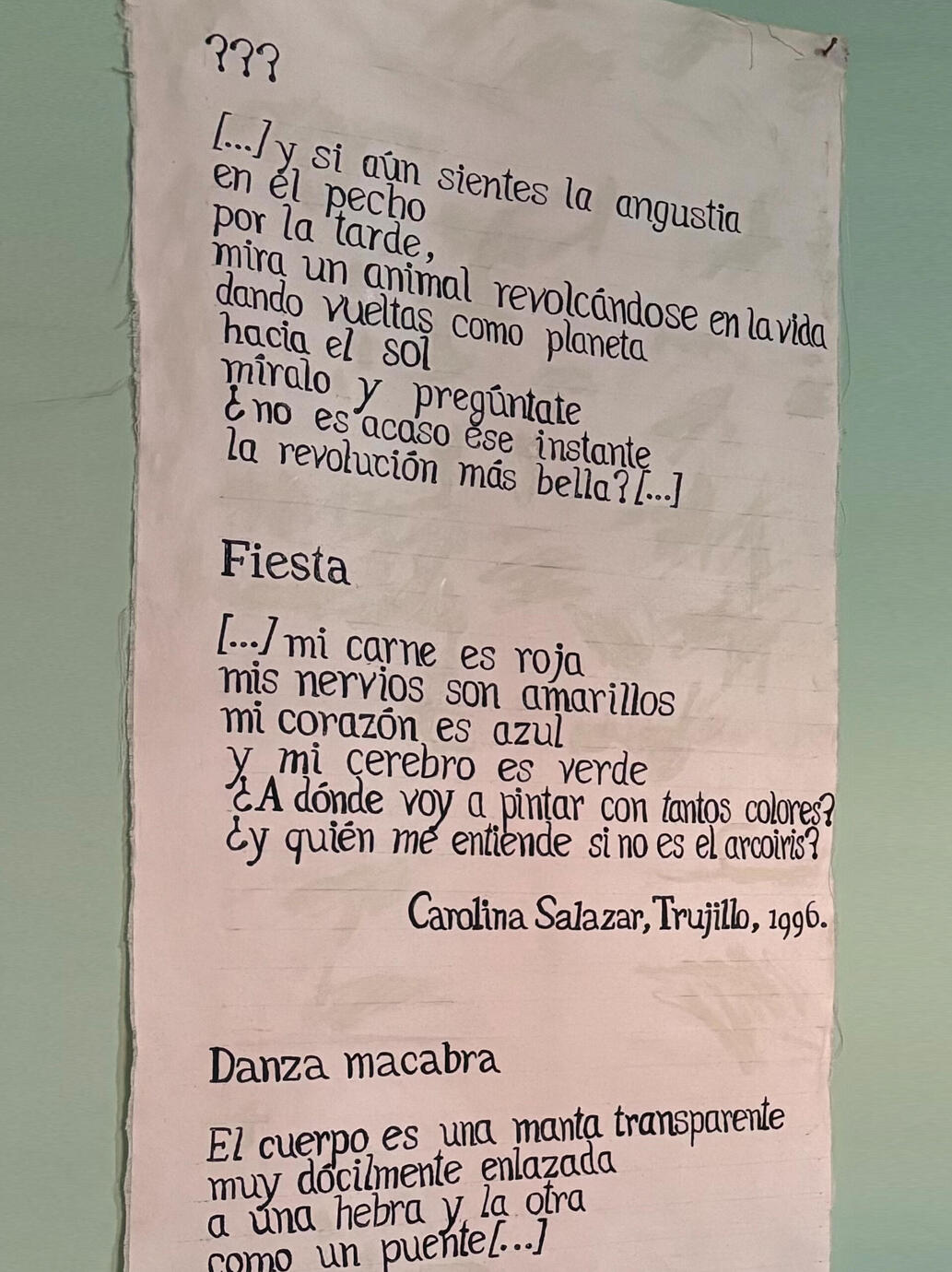 Poésie peinte sur tissu –Trujillo, Pérou